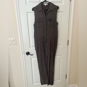 Honey Punch Olive Utility Jumpsuit